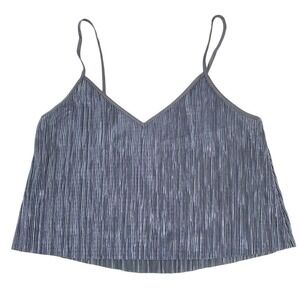 Victoria's Secret Womens Pleated Shimmer Tank Top S Blue NWT Party Club Metallic